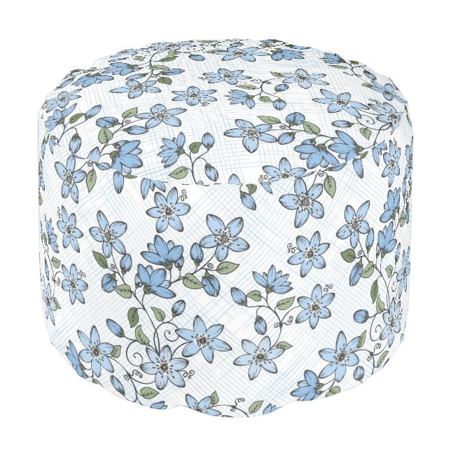 Floral pattern 2 2 pouf (Angled Front)