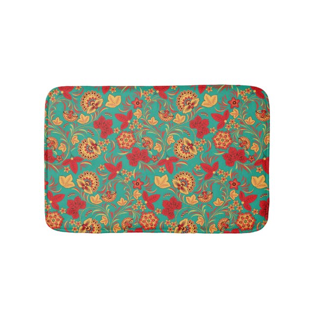 Floral pattern 2 3 bathroom mat (Front)