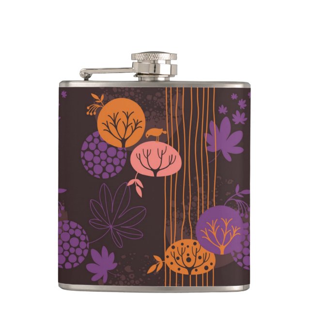 Floral pattern 2 3 flask (Front)