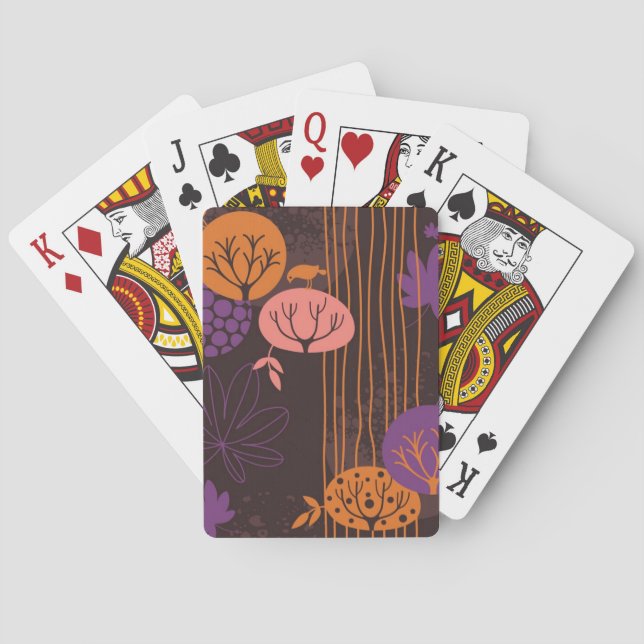 Floral pattern 2 3 poker cards (Back)