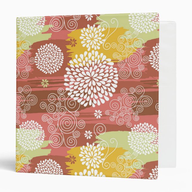 Floral pattern 2 3 ring binder (Front/Inside)