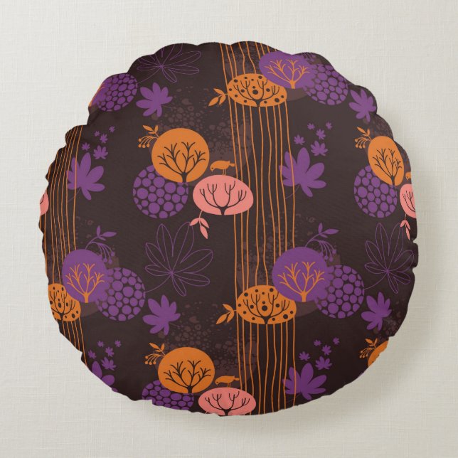 Floral pattern 2 3 round pillow (Front)