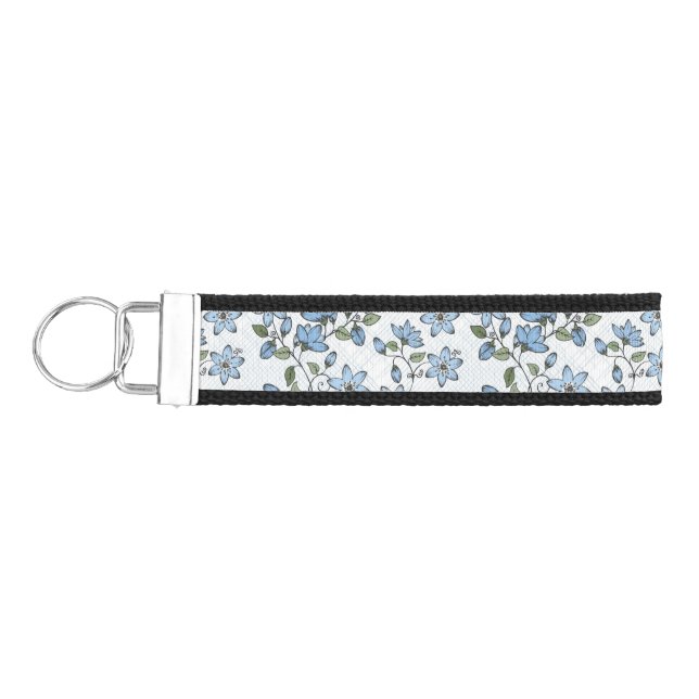 Floral pattern 2 3 wrist keychain (Keys on Left)