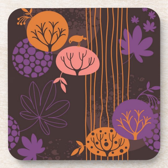Floral pattern 2 drink coaster (Front)