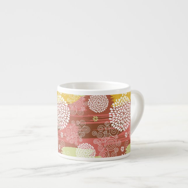 Floral pattern 2 espresso cup (Front Right)