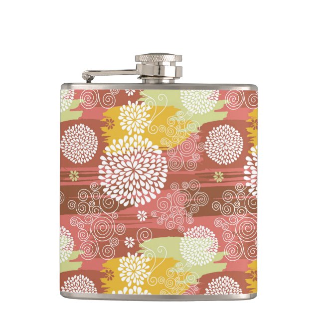 Floral pattern 2 flask (Front)
