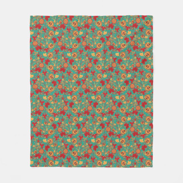Floral pattern 2 fleece blanket (Front)