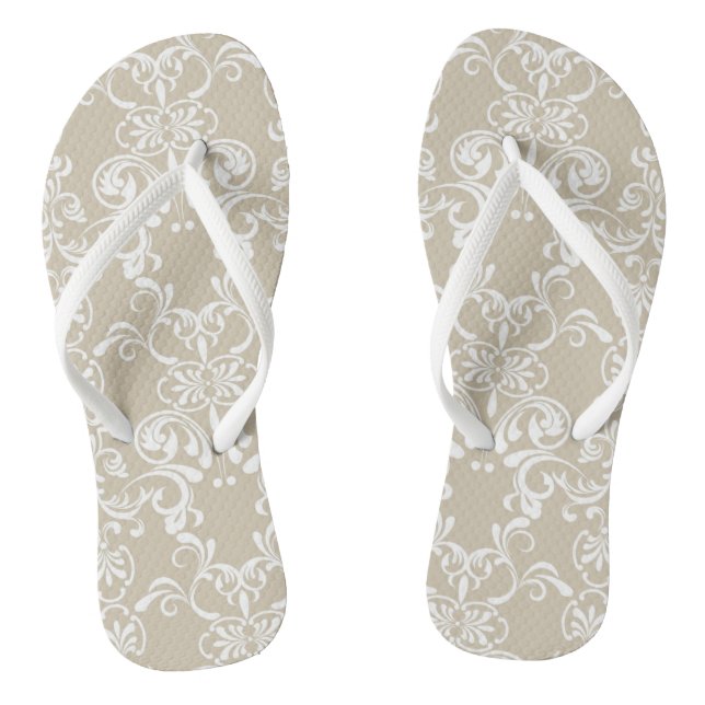 Floral Pattern 2 Flip Flops (Footbed)