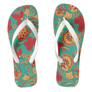 Floral pattern 2 flip flops