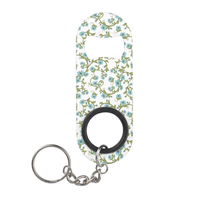 Floral Pattern 2 Keychain Bottle Opener (Front)