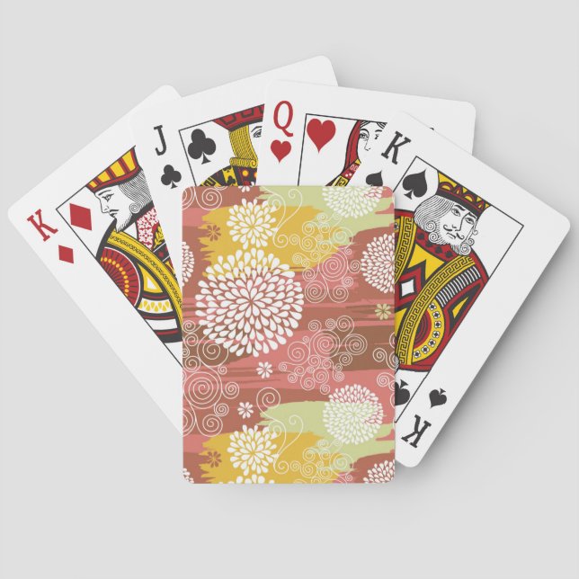 Floral pattern 2 poker cards (Back)