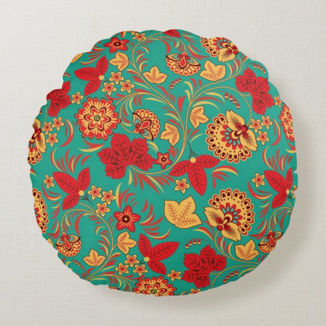 Floral pattern 2 round pillow (Front)