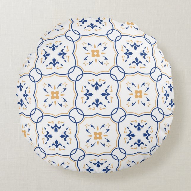 Floral Pattern 2 Round Pillow (Front)