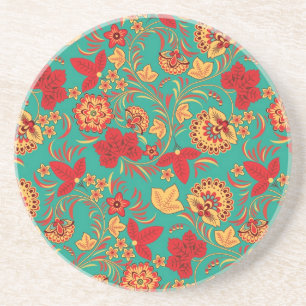 Floral pattern 2 sandstone coaster