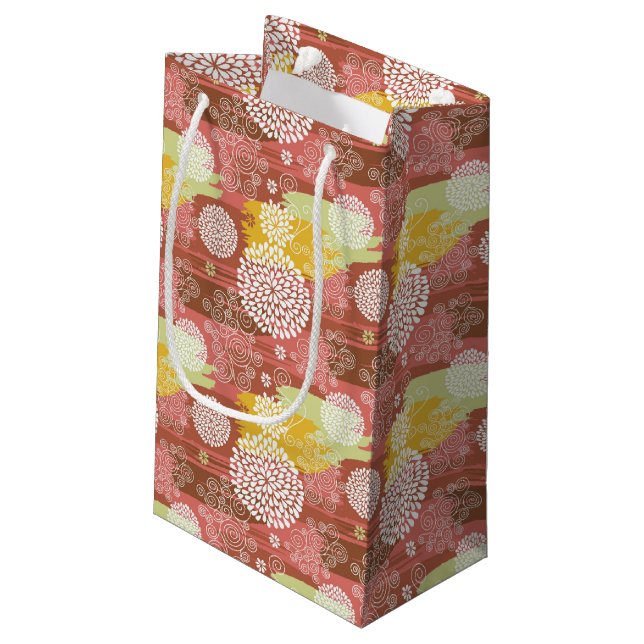 Floral pattern 2 small gift bag (Back Angled)