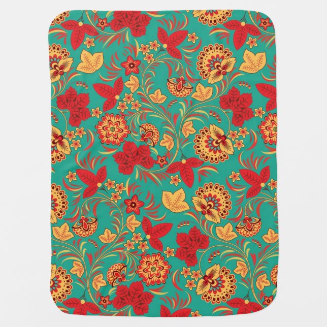 Floral pattern 2 stroller blanket (Front)