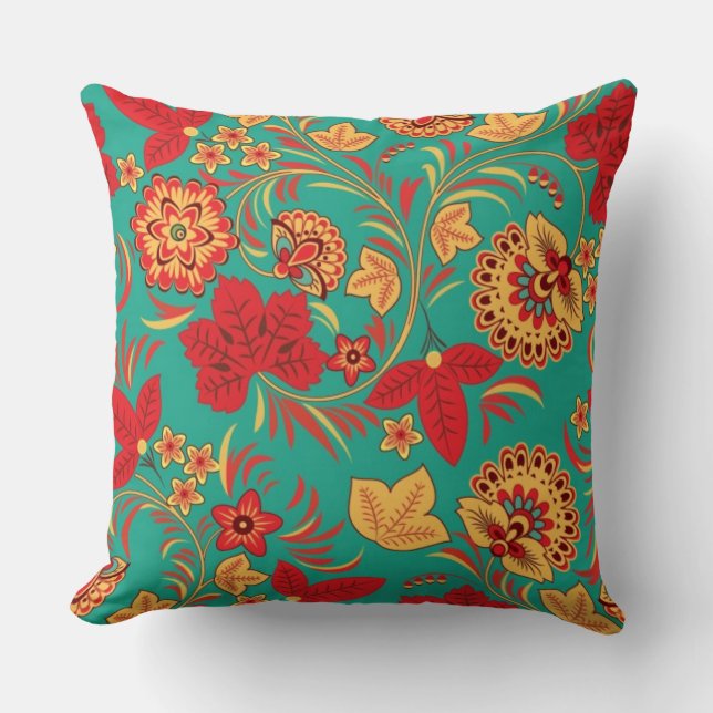 Floral pattern 2 throw pillow (Front)