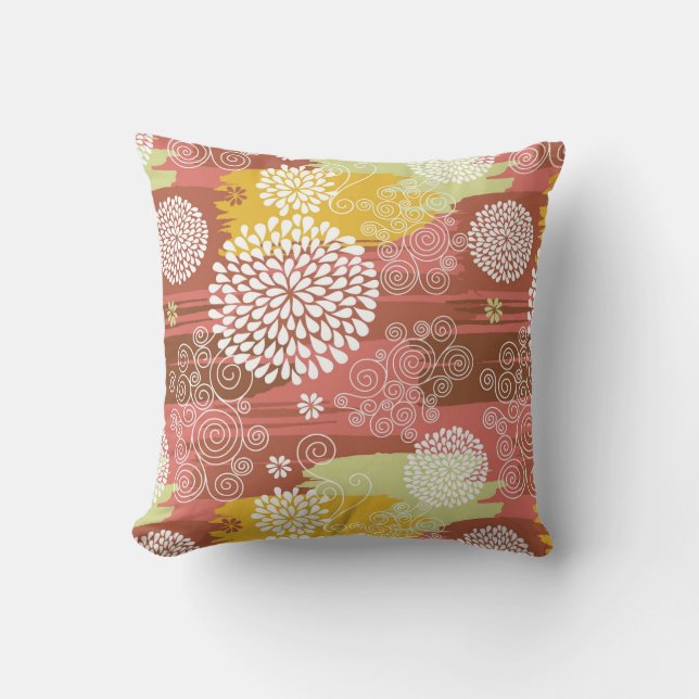 Floral pattern 2 throw pillow (Front)