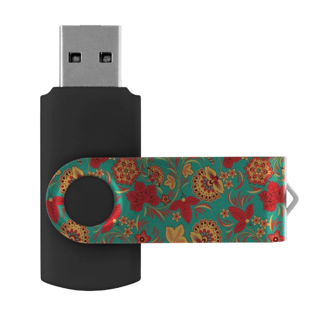 Floral pattern 2 USB flash drive (Opened)