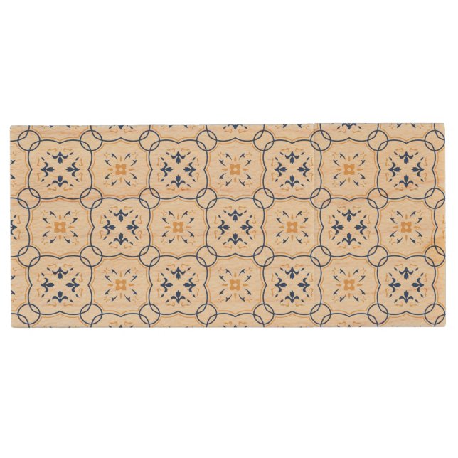 Floral Pattern 2 Wood USB Flash Drive (Front)