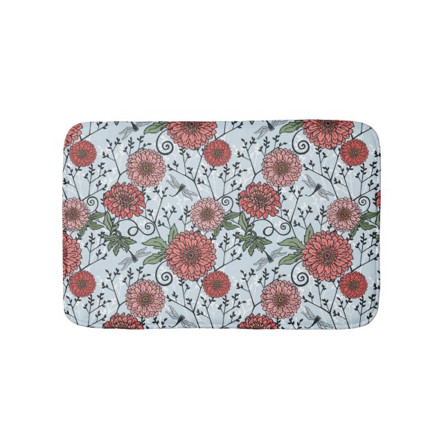 Floral pattern 3 bathroom mat (Front)