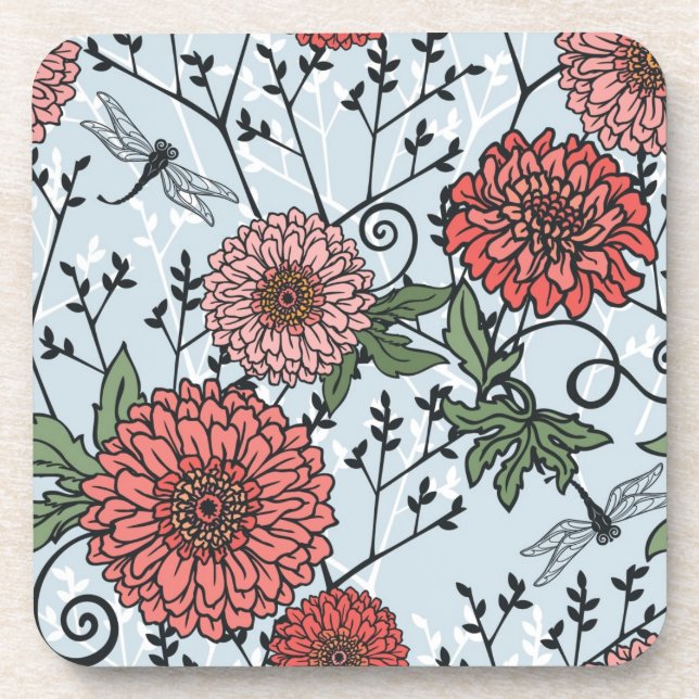 Floral pattern 3 coaster (Front)