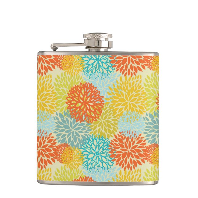 Floral pattern 3 flask (Front)