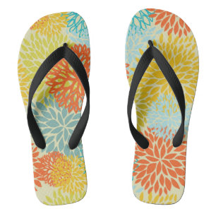 Floral pattern 3 flip flops