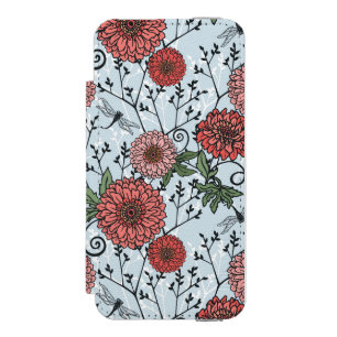 Floral pattern 3 iPhone SE/5/5s wallet case