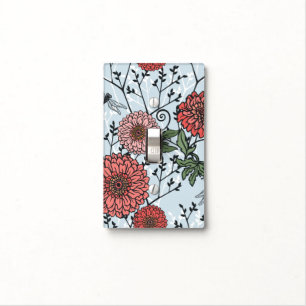 Floral pattern 3 light switch cover