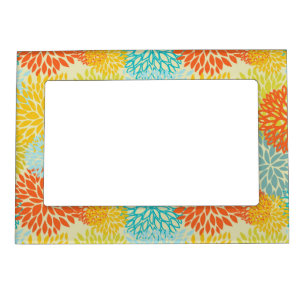 Floral pattern 3 magnetic photo frame