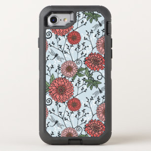Floral pattern 3 OtterBox defender iPhone SE/8/7 case