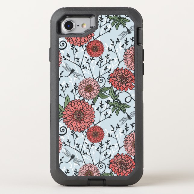 Floral pattern 3 otterbox iPhone case (Back)