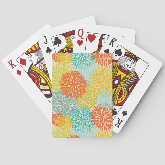 Floral pattern 3 poker cards (Back)
