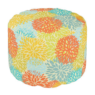 Floral pattern 3 pouf