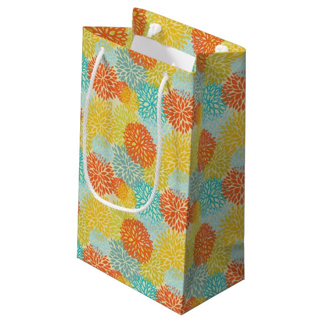 Floral pattern 3 small gift bag (Back Angled)