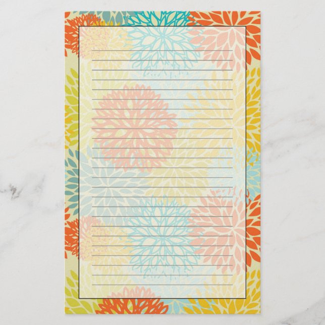 Floral pattern 3 stationery (Front)