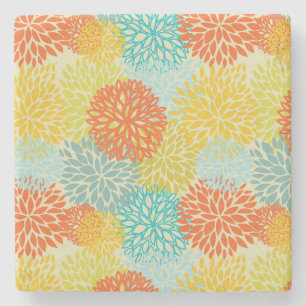 Floral pattern 3 stone coaster