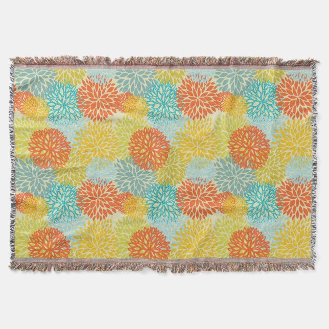 Floral pattern 3 throw blanket (Front)