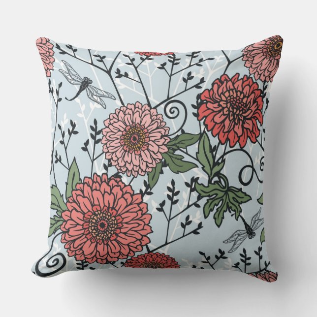 Floral pattern 3 throw pillow (Front)
