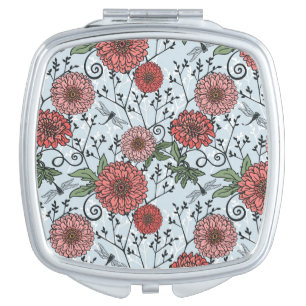 Floral pattern 3 vanity mirror