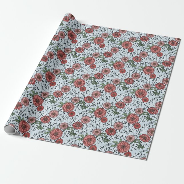Floral pattern 3 wrapping paper (Unrolled)