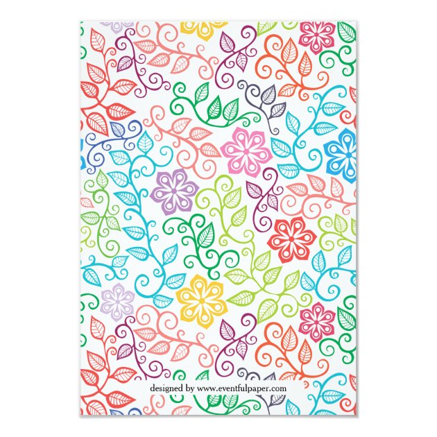 Floral Pattern - 3x5 Baby Shower Invitation