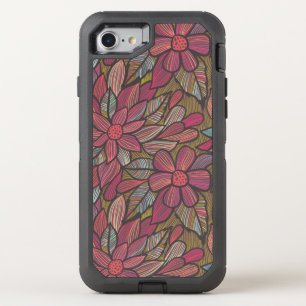 Floral pattern 4 2 OtterBox defender iPhone SE/8/7 case