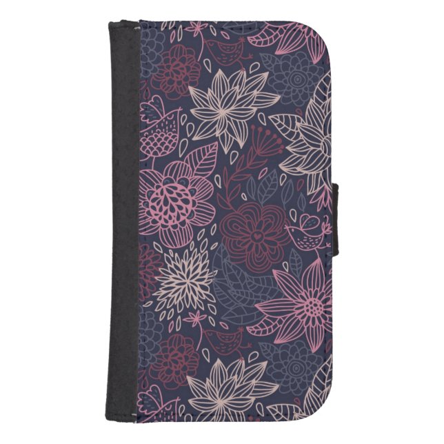 Floral pattern 4 2 samsung galaxy wallet case (Front)