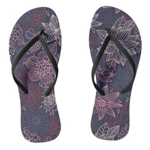 Floral pattern 4 3 flip flops