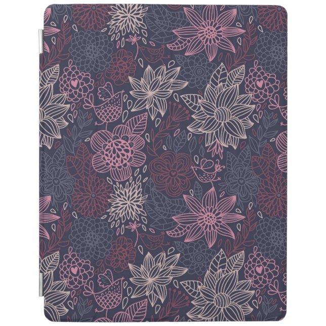Floral pattern 4 3 iPad smart cover (Front)