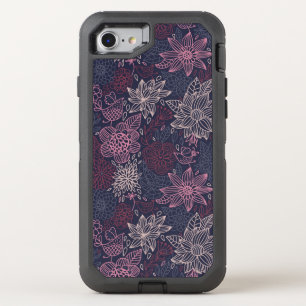 Floral pattern 4 3 OtterBox defender iPhone SE/8/7 case