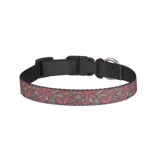 Floral pattern 4 3 pet collar (Front)