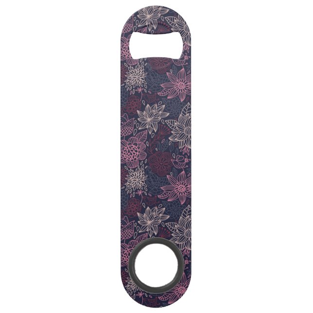 Floral pattern 4 3 speed bottle opener (Front)